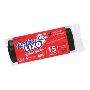 Saco de Lixo da Linha Especial - Sacos de Lixo para Resíduos Comerciais e Domésticos 15 Litros - Bye Bye Lixo