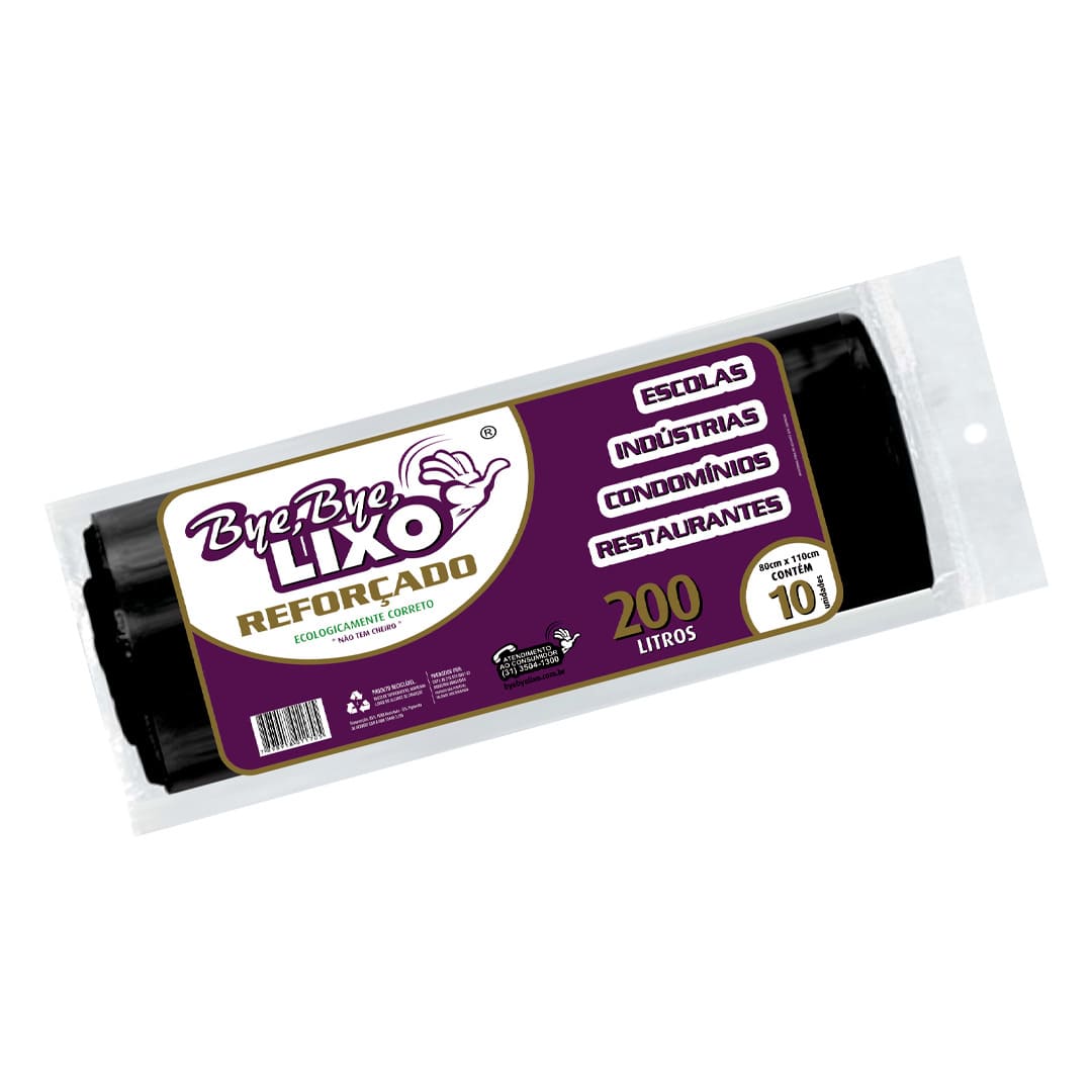 Saco de Lixo 200 Litros Reforçado - 20x10